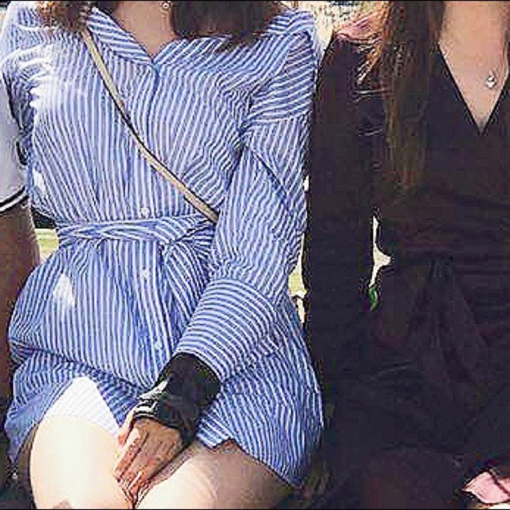 Stripped button dress